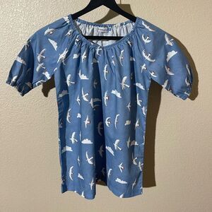 La Paloma Blue Kids House Dress with Print